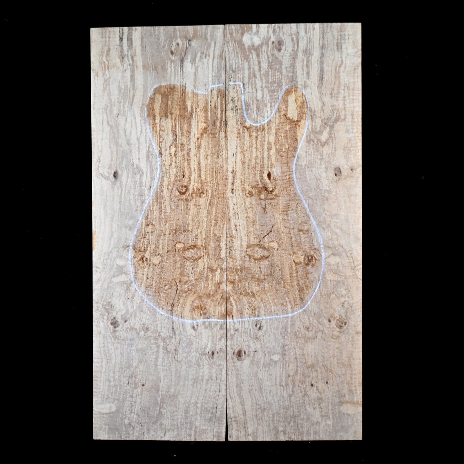 スポルテッドメイプルバール ドロップトップ用材 スポルテッド